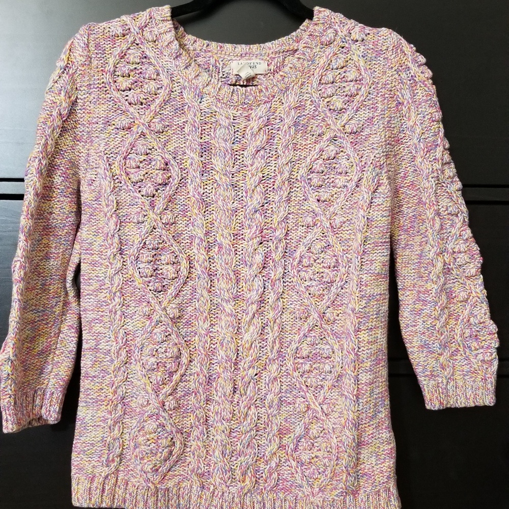 Land's End Canvas rainbow cable knit sweater